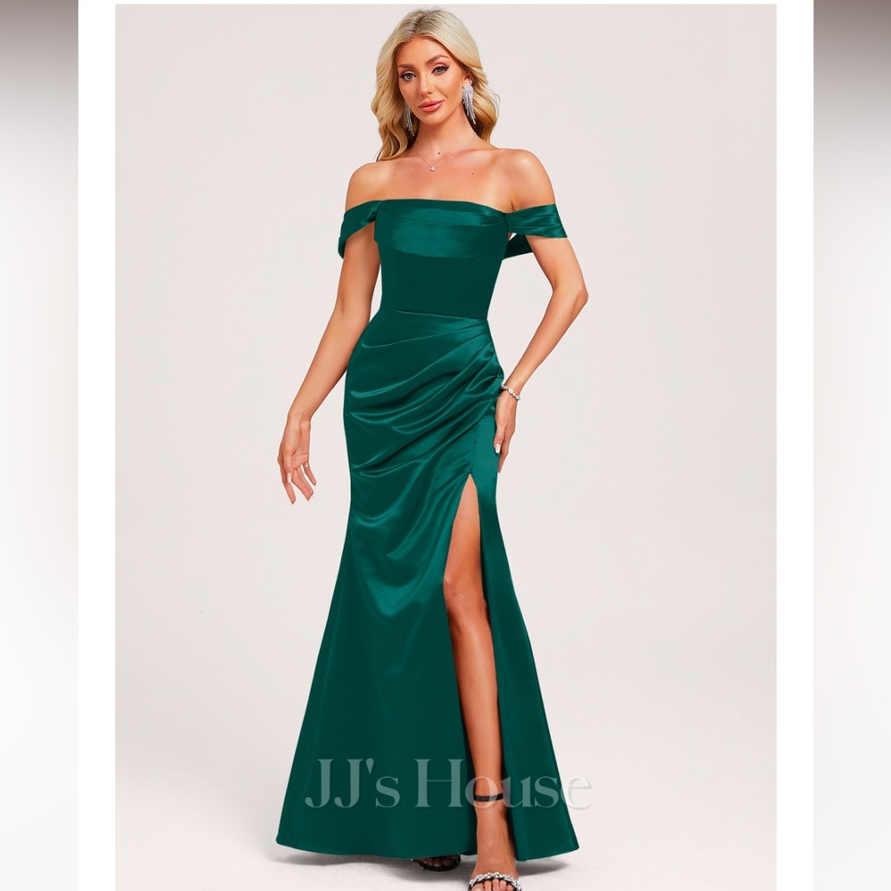 JJs House emerald green bridesmaid dress